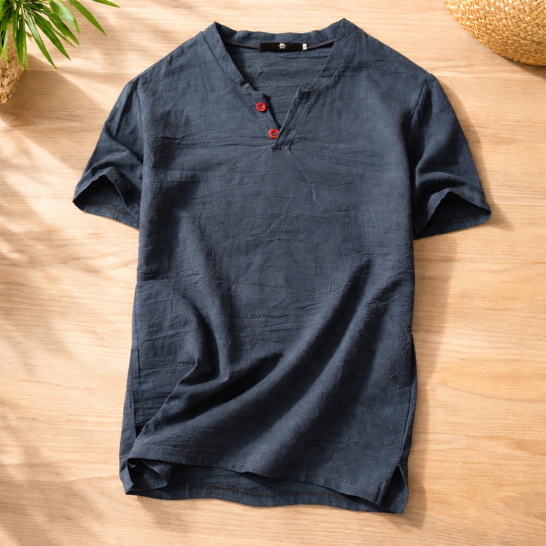 Stratford Relaxed Fit Henley - Grey
