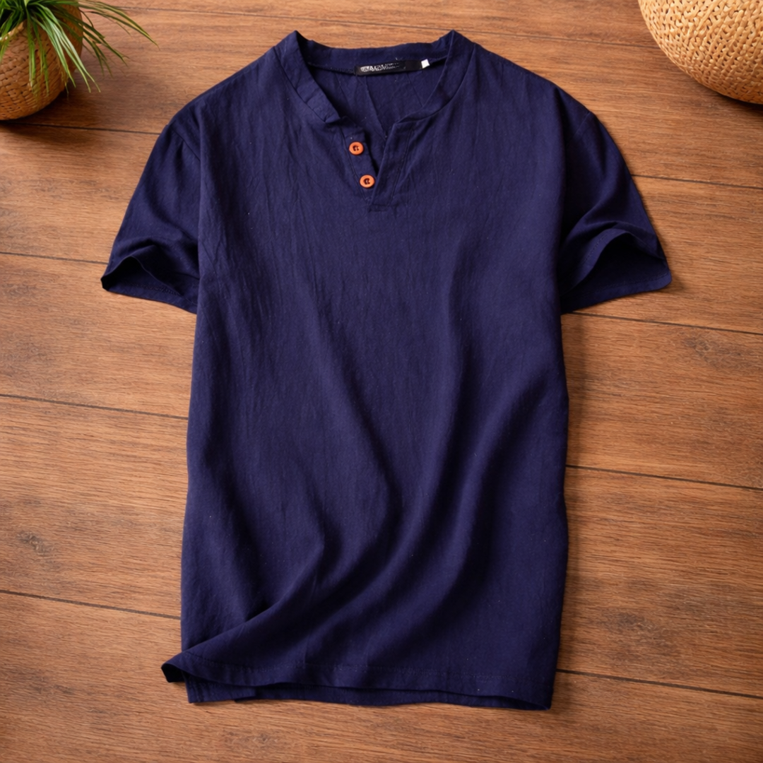 Stratford Relaxed Fit Henley - Navy