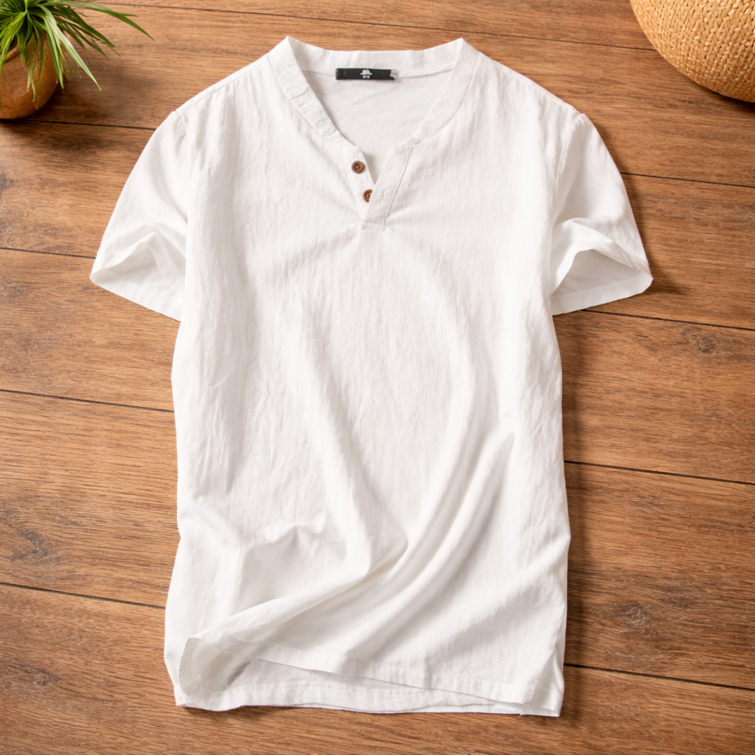 Stratford Relaxed Fit Henley - White