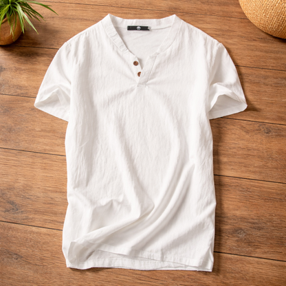 Stratford Relaxed Fit Henley - White