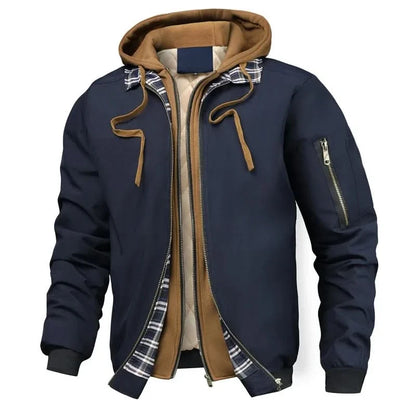 Stratton Warm Bomber Jacket - Navy Blue