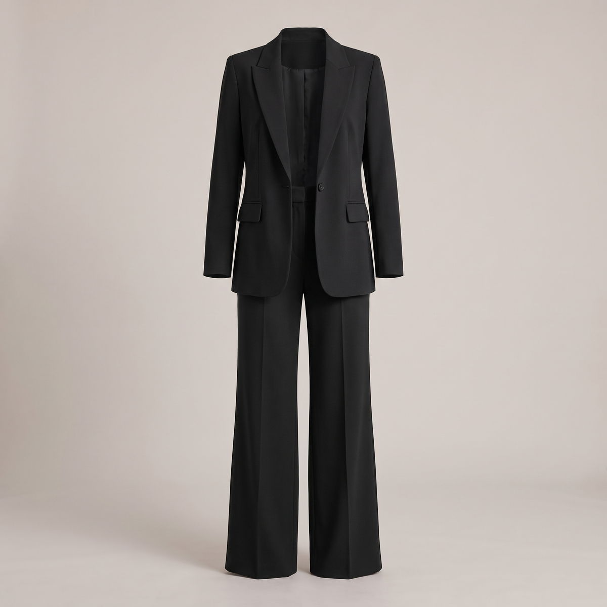 Structured Blazer and Trouser Set - Black