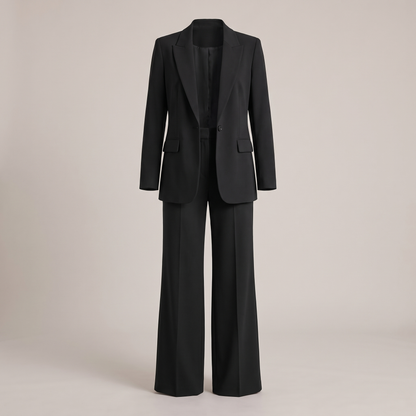 Structured Blazer and Trouser Set - Black
