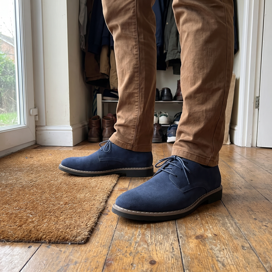 Suede-Look Derby Walking Shoes