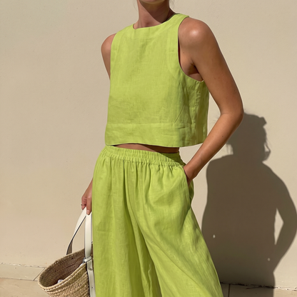 Suttonvale Wide-Leg Summer Set - Green