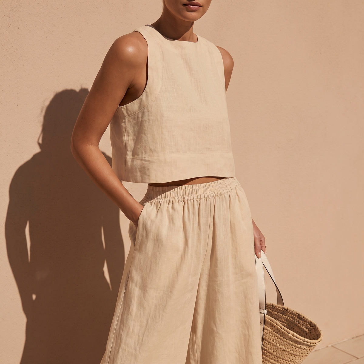 Suttonvale Wide-Leg Summer Set - Khaki