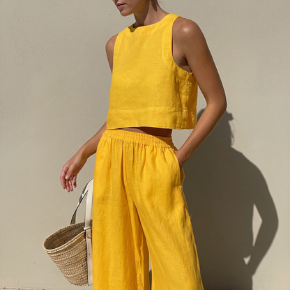 Suttonvale Wide-Leg Summer Set - Yellow