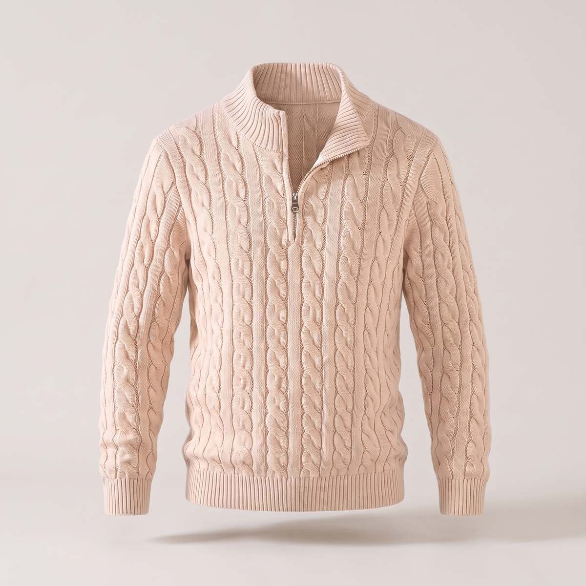 Premium Cable Knit Comfort Jumper - Beige