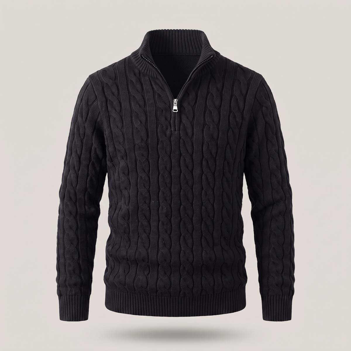 Premium Cable Knit Comfort Jumper - Black