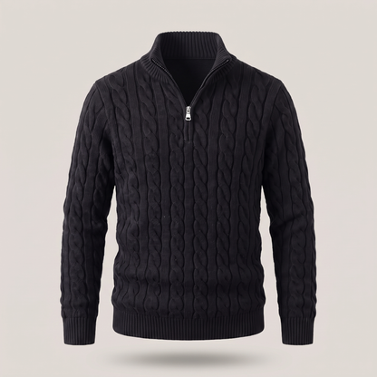 Premium Cable Knit Comfort Jumper - Black