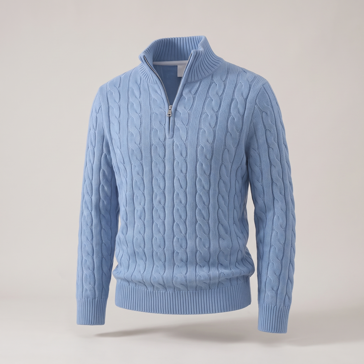 Premium Cable Knit Comfort Jumper - Light Blue