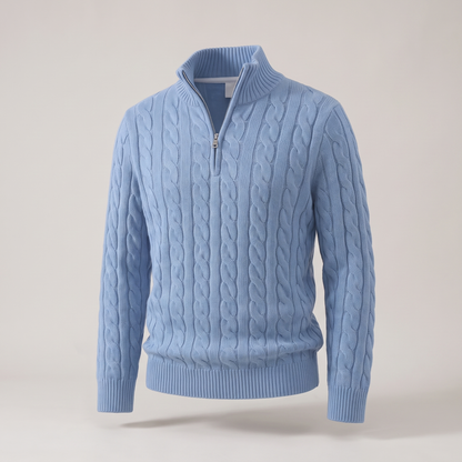 Premium Cable Knit Comfort Jumper - Light Blue
