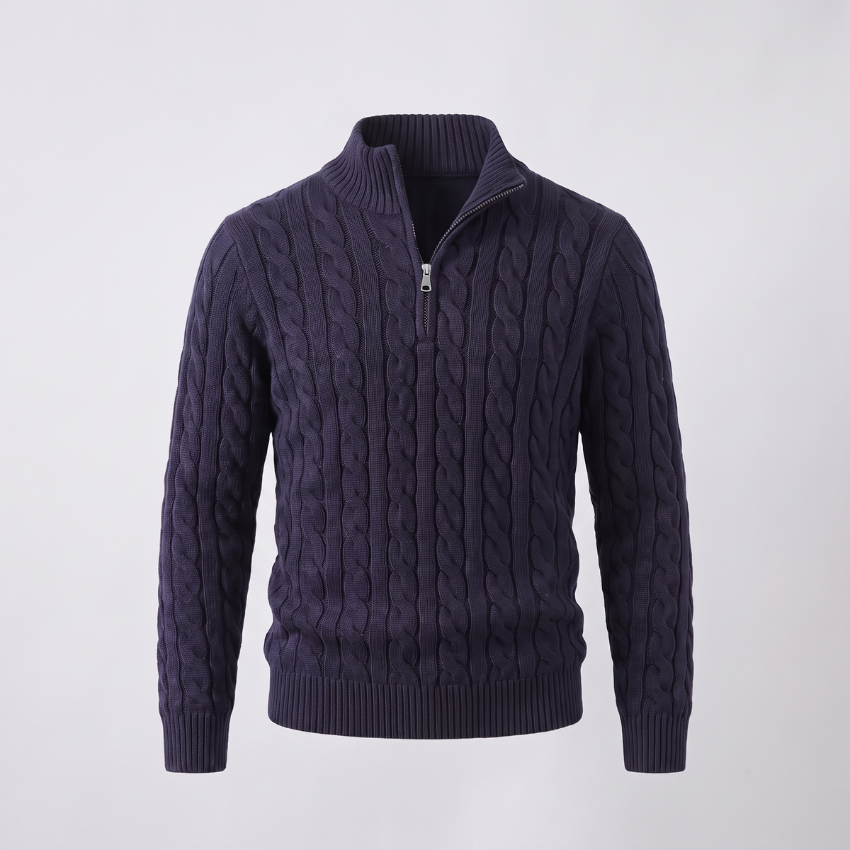 Premium Cable Knit Comfort Jumper - Navy