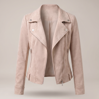 Tailored Zip Front Jacket - Beige