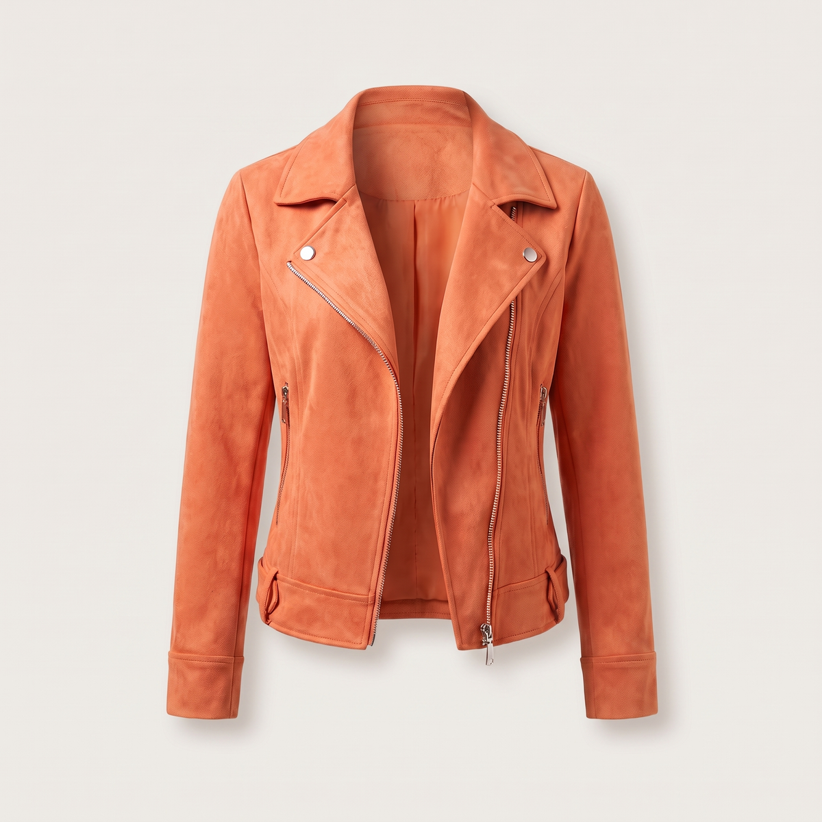Tailored Zip Front Jacket - Orange