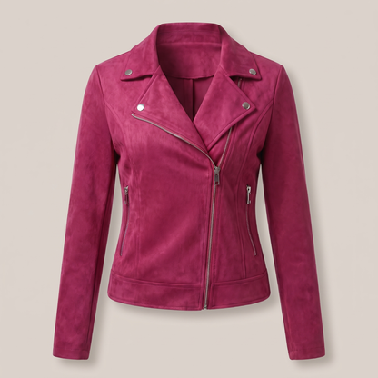 Tailored Zip Front Jacket - Red