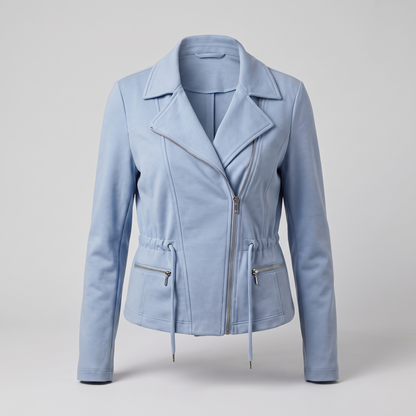 Tailored Zip Front Jacket - Sky Blue