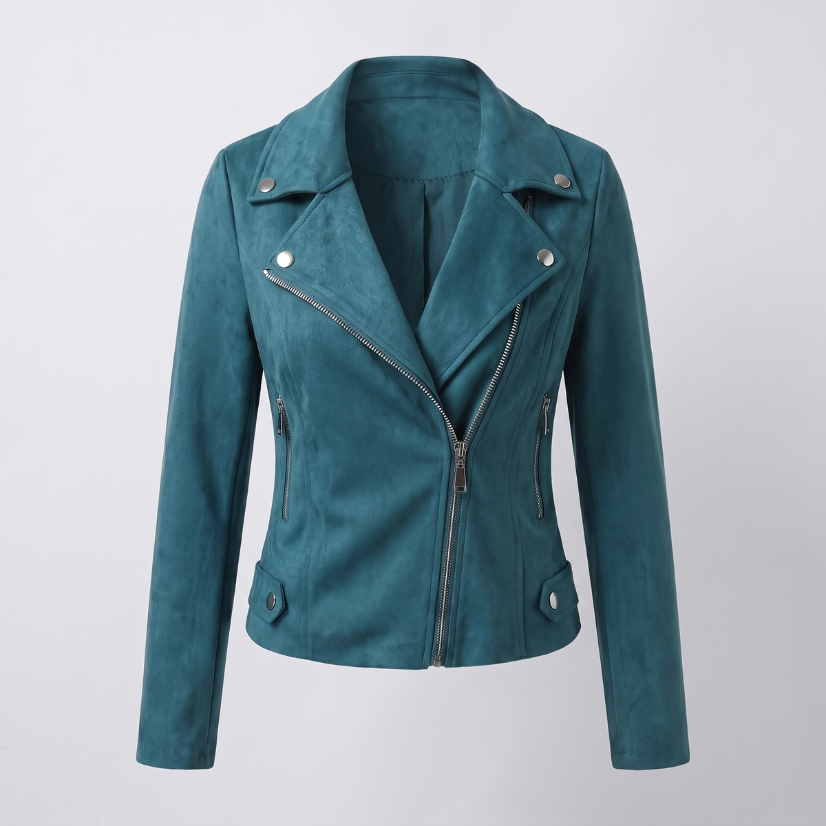 Tailored Zip Front Jacket - Teal