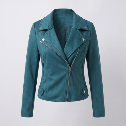 Tailored Zip Front Jacket - Teal