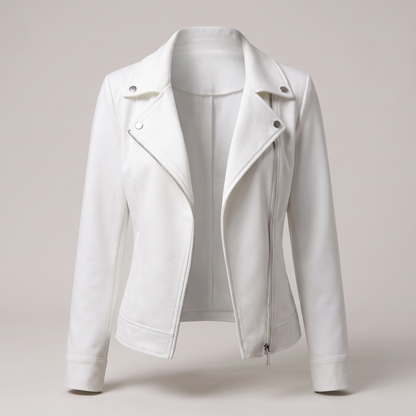 Tailored Zip Front Jacket - White