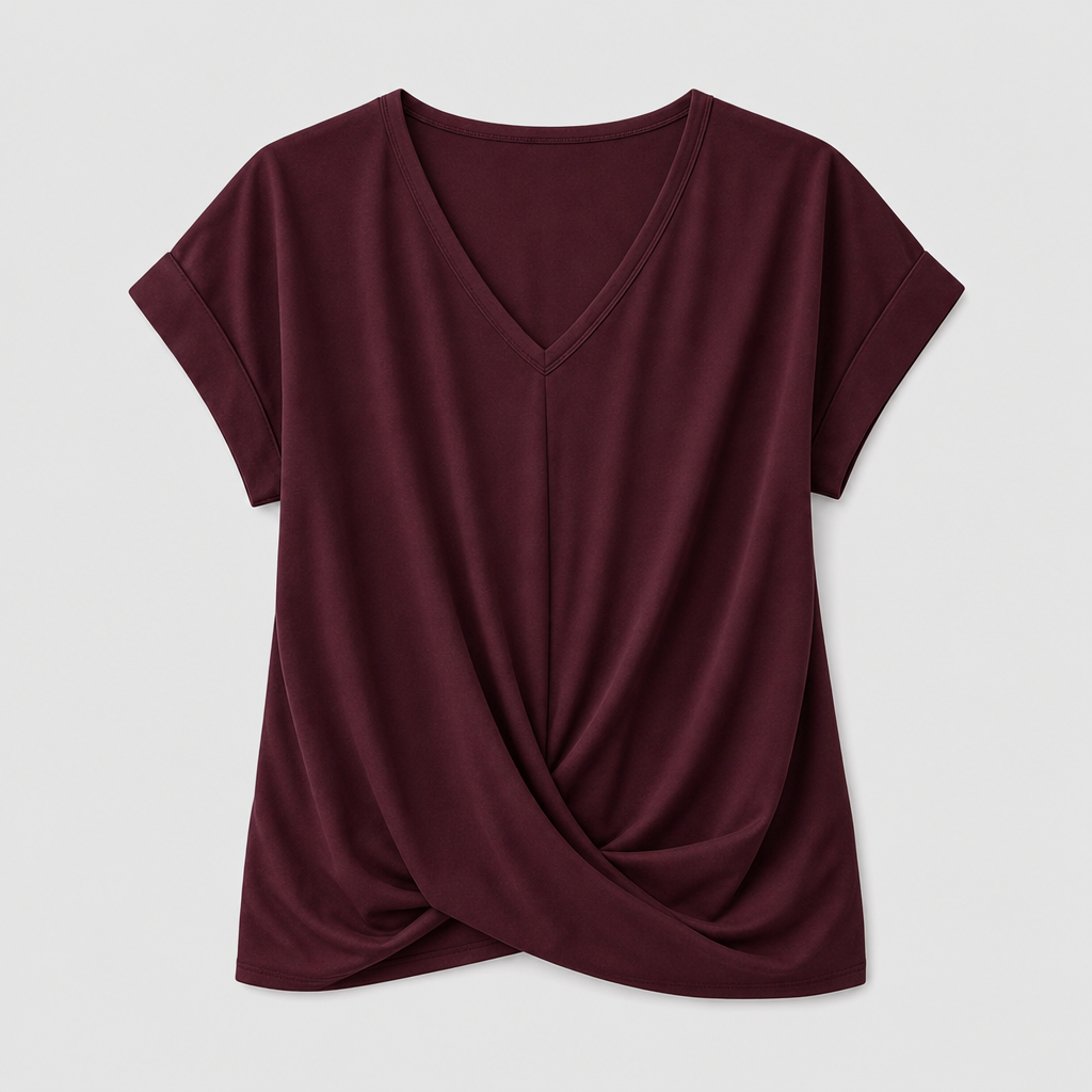 Talia Everyday Sweetheart Top - Dark Red