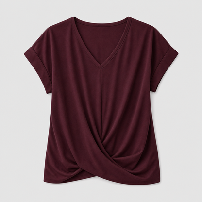 Talia Everyday Sweetheart Top - Dark Red