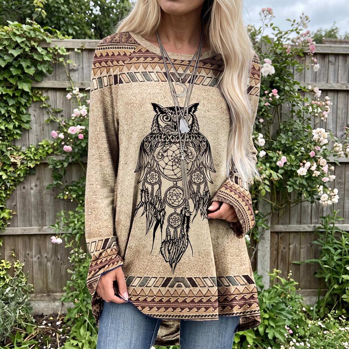 Tawnybrook Western Animal Print Top - Beige