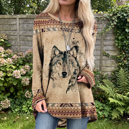 Tawnybrook Western Animal Print Top - Beige