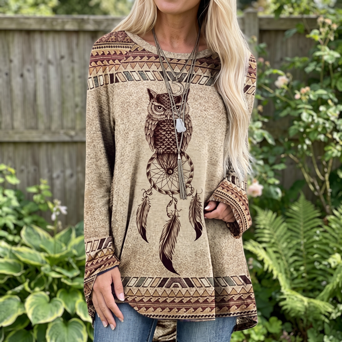 Tawnybrook Western Animal Print Top - Beige