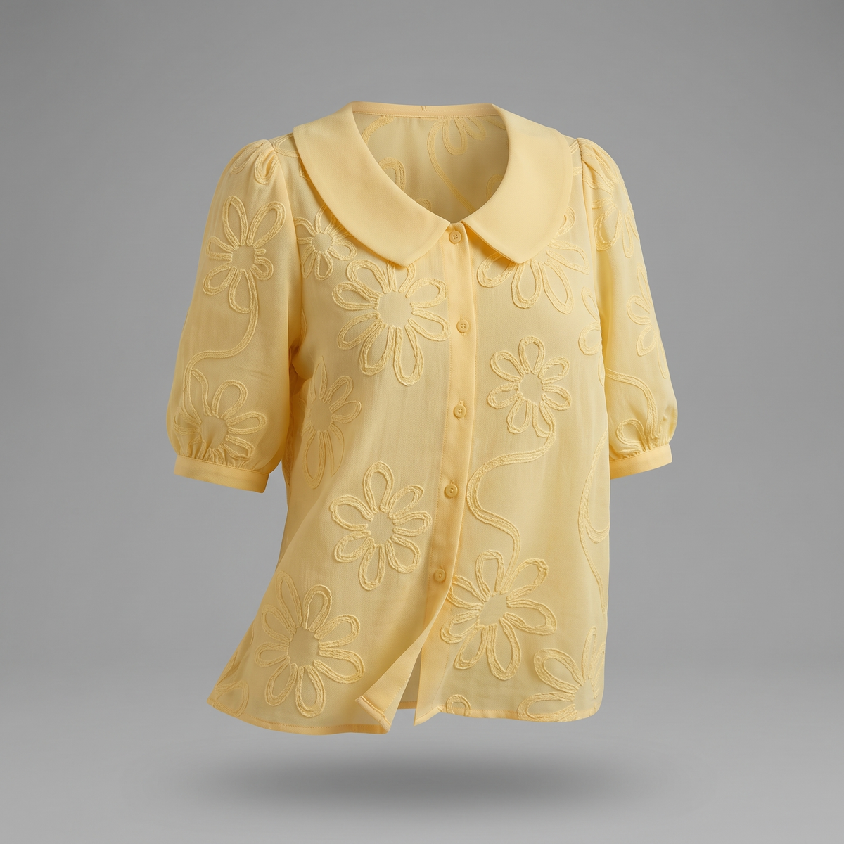 Tessa Natural Floral Top - Yellow