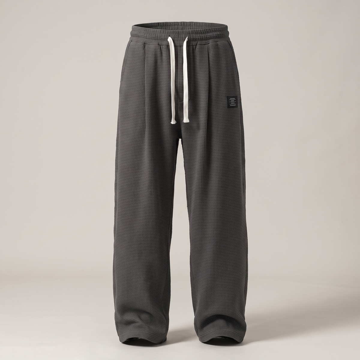 Textured Relaxed Fit Trousers - Black