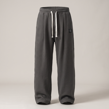 Textured Relaxed Fit Trousers - Black