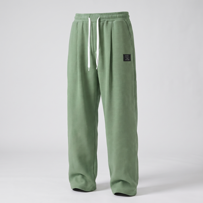 Textured Relaxed Fit Trousers - Green