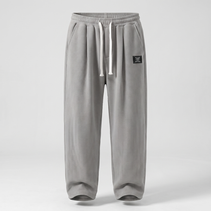 Textured Relaxed Fit Trousers - Grey