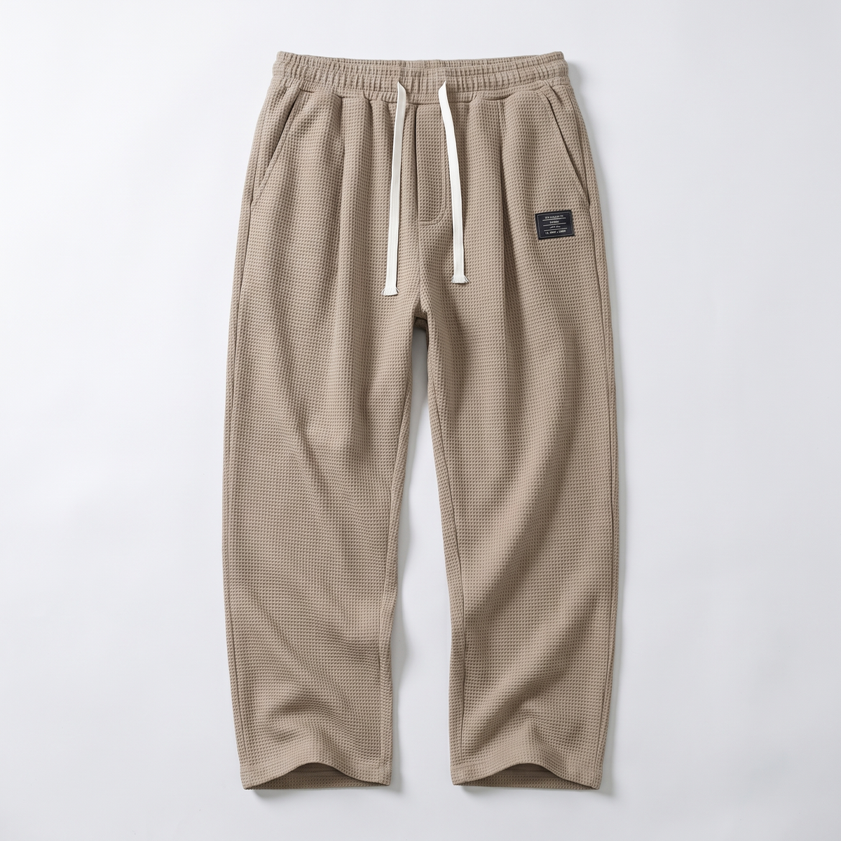 Textured Relaxed Fit Trousers - Khaki