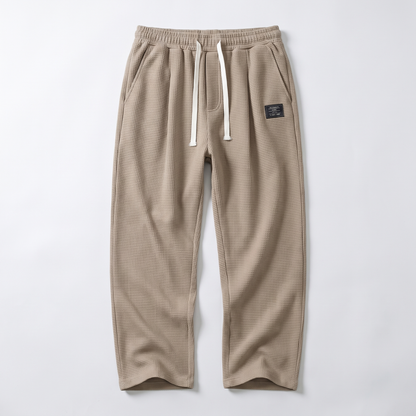 Textured Relaxed Fit Trousers - Khaki