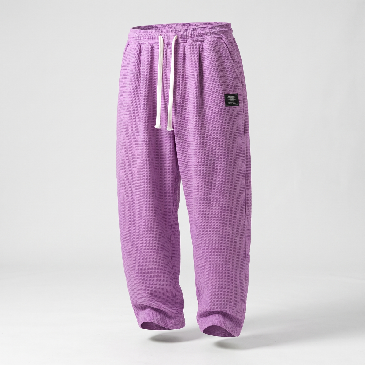 Textured Relaxed Fit Trousers - Purple