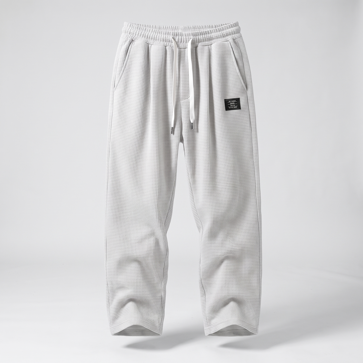 Textured Relaxed Fit Trousers - White