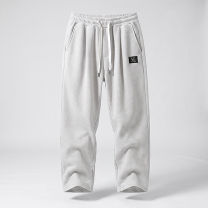 Textured Relaxed Fit Trousers - White