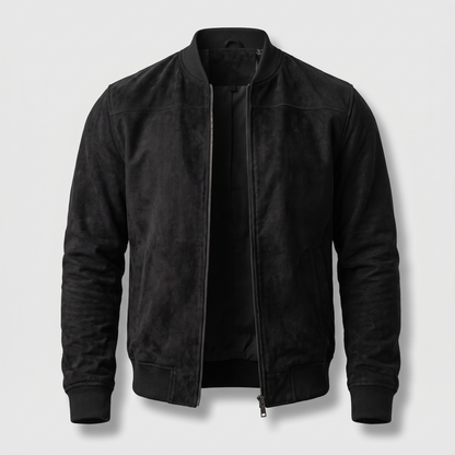 Textured Zip Front Jacket - Black