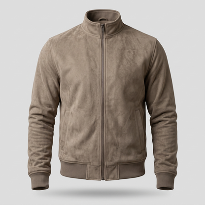 Textured Zip Front Jacket - Khaki