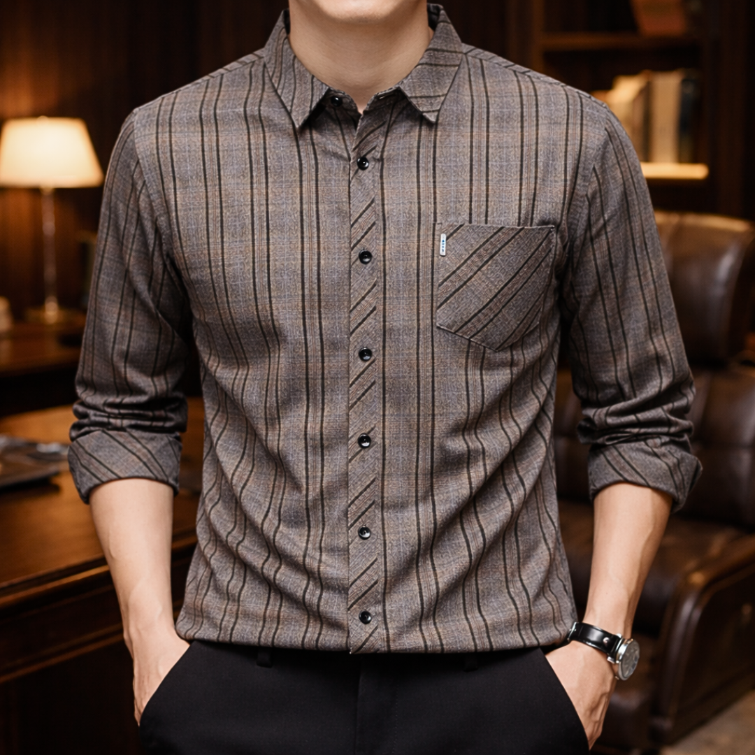 Theo Plaid Button Shirt - Brown