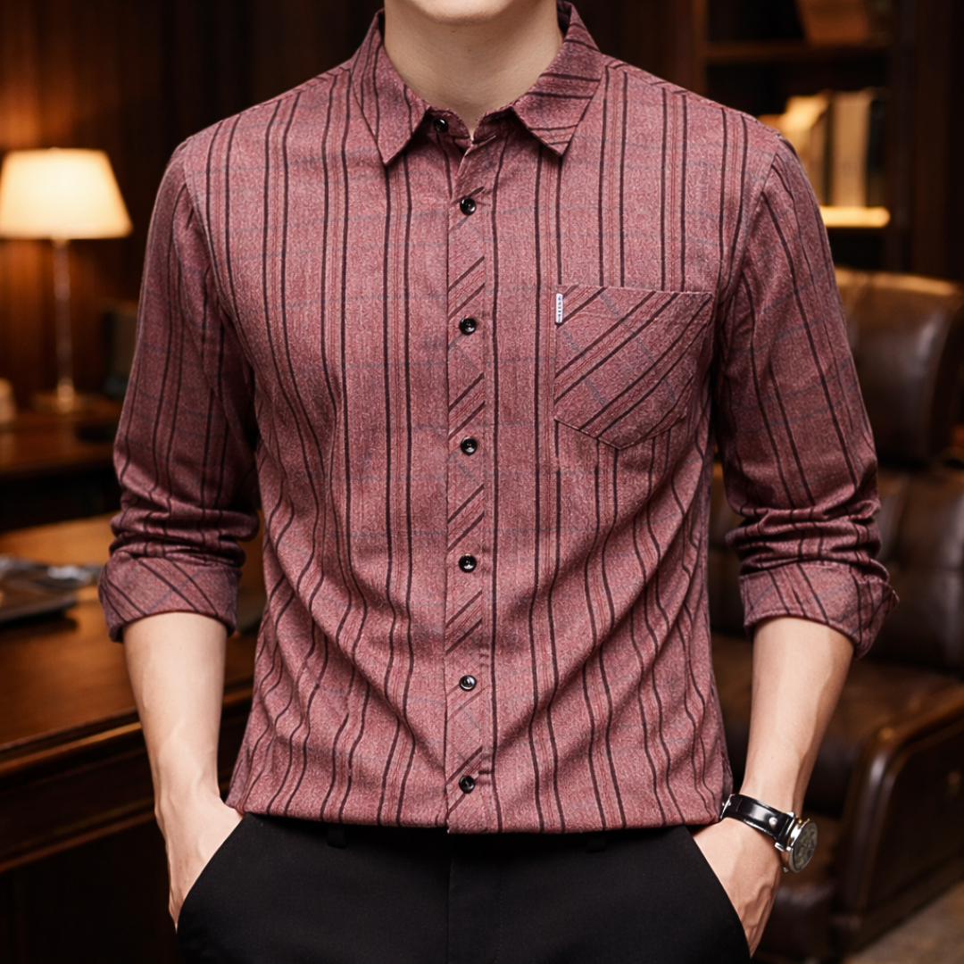 Theo Plaid Button Shirt - Red