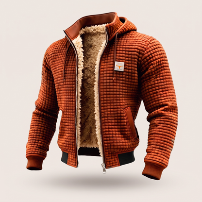 Warm Waffle Fleece Jacket - Brown