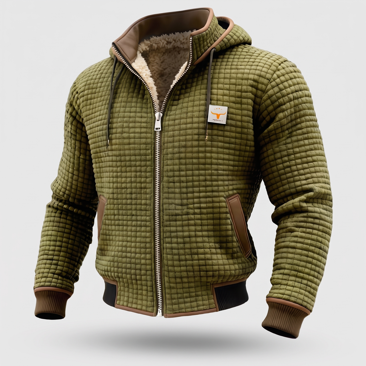 Warm Waffle Fleece Jacket - Green