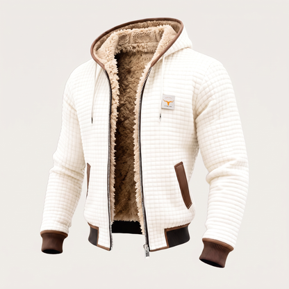 Warm Waffle Fleece Jacket - White