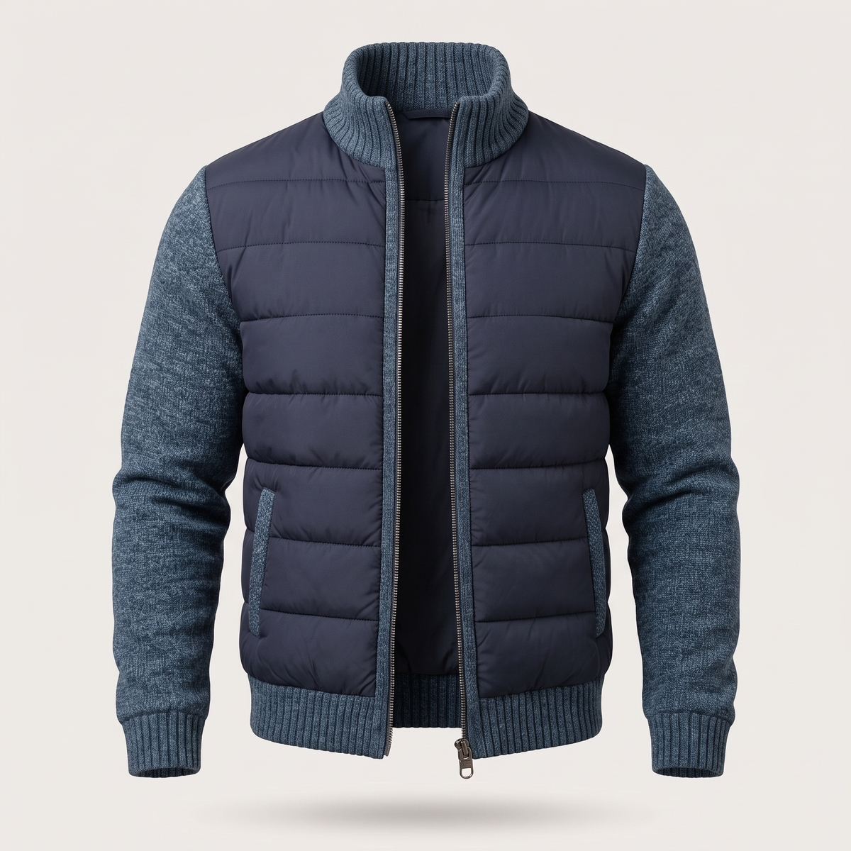 Thornton Warm Puffer Jacket - Navy Blue
