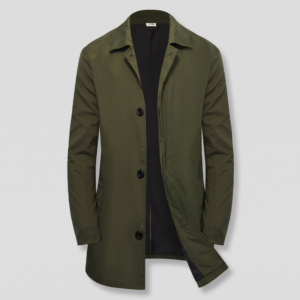 Timeless Single Breasted Coat - Army Green