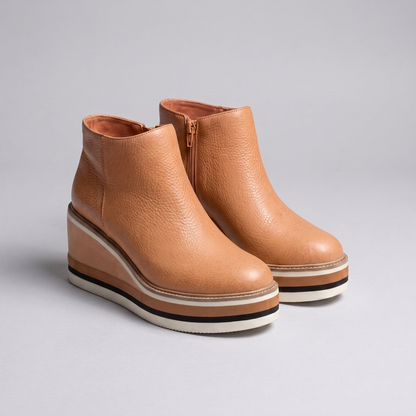 Timeless Wedge Ankle Boots - Khaki