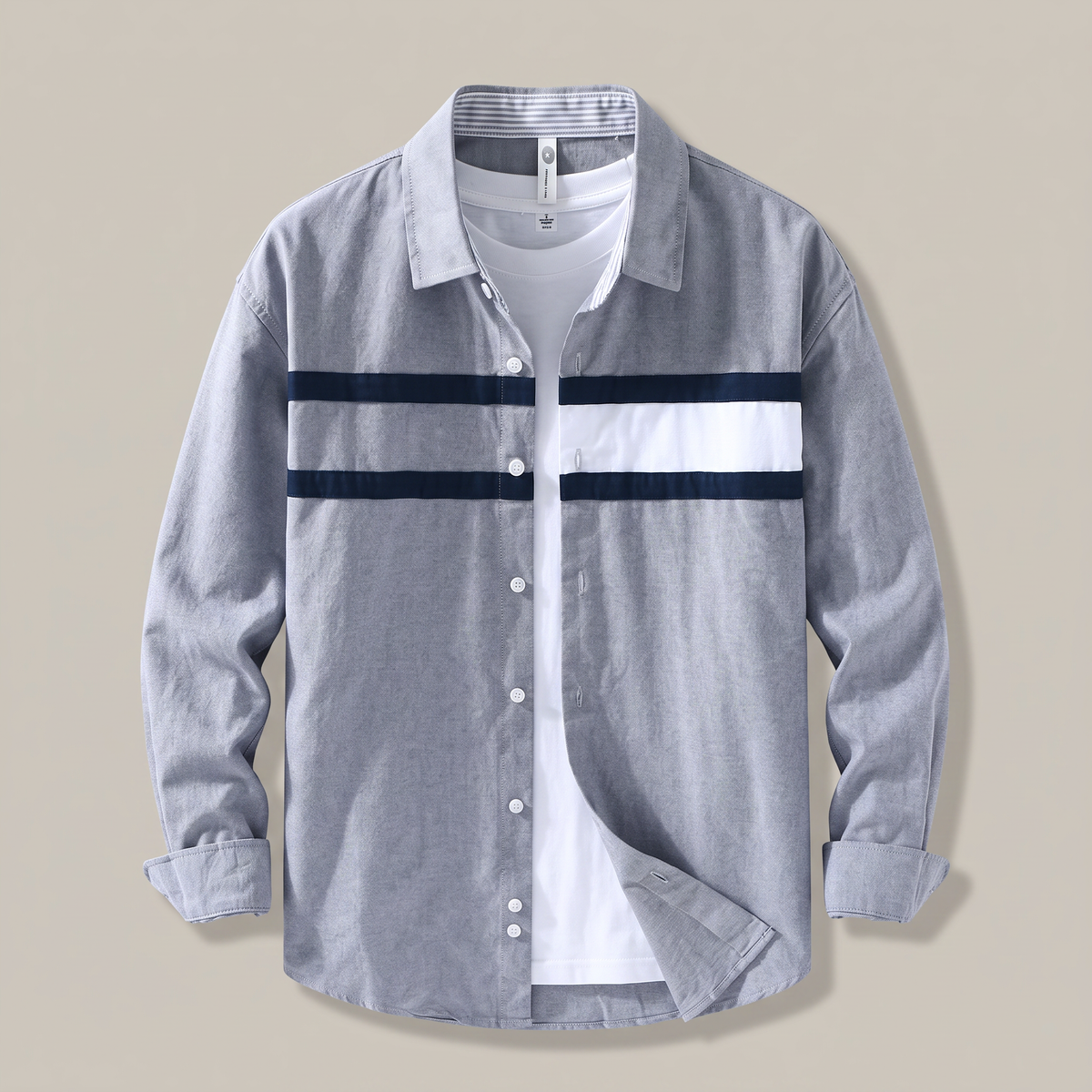 Tommy Panel Shirt - Grey